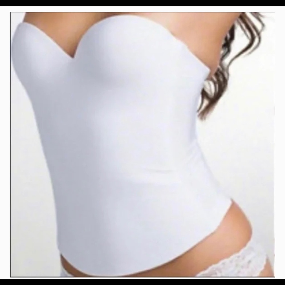 David’s Bridal strapless bustier 34B
